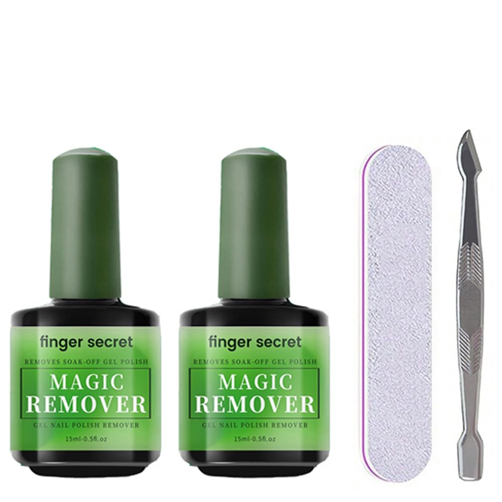 Gel Nail Polish Remover,Professional Gel Polish Remover for Nails,Gel Remover Quick Easy Polish Remover UV/LED Gel Polsih In 2-3 Mins (1set, Gel Remover 2pcs Set)