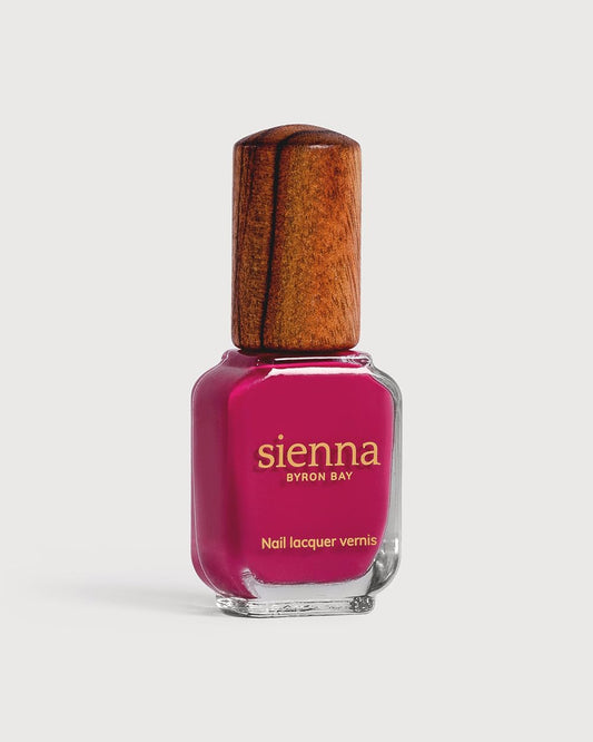 Sienna Byron Bay Goddess, Raspberry Pink Natural Nail Polish, Long-Lasting, Vegan & Cruelty- 10ml – .34 fl oz.