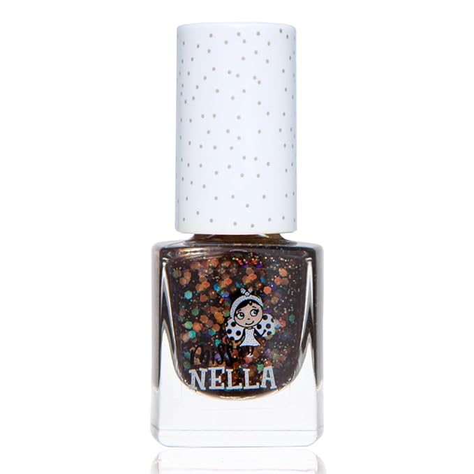 MISS NELLA SECRET DIERY – Safe- Special dark plum Nail Polish for Kids, Non-Toxic & Odor Free Formula for Children and Toddlers, Natural Water Based for Easy Peel Off