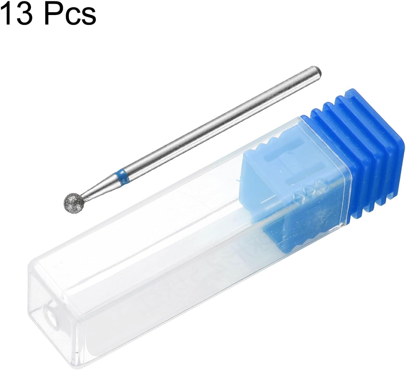 HARFINGTON 13pcs 120-140 Grits Diamond Grinding Bit 3mm Ball Head 2.35mm Shank 3mm Length Stone Sanding Drill Bits Rotary Tool for Ceramic Glass Nails Grinding Polishing