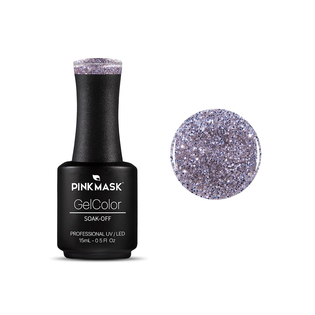 PINK MASK Gel Color Nail Polish Miley - Popstar Col. 15ml / o.5 oz - UV/LED Gel Polish, Non Wipe, Long Lasting, Soak Off Formula
