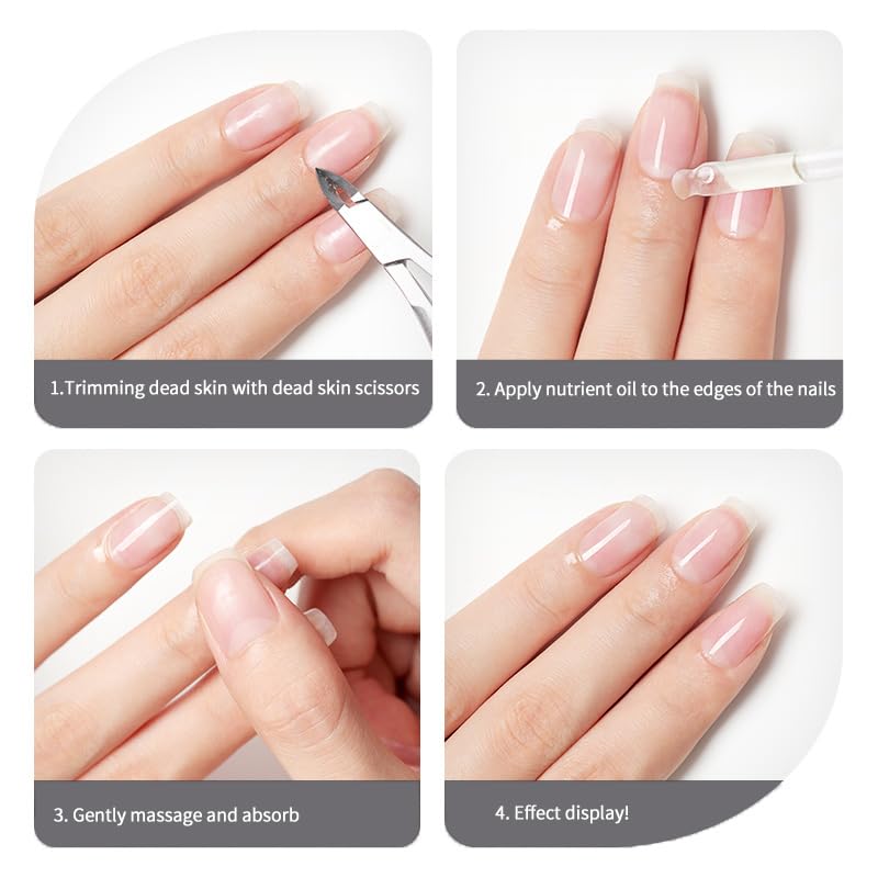 Vitamin E Enriched Cuticle Oil 6 Pack - Prevent Hangnails & Strengthen Nails with Sweet Almond + Jojoba Oils - Anti-Fray Nail Treatment for Dry Hands, Manicure Kit for Healthy Cuticles