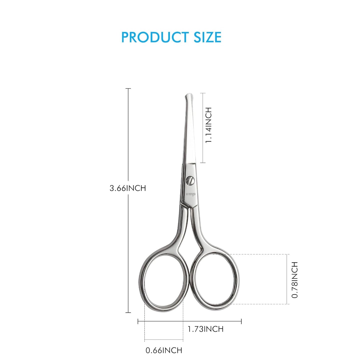 LIVINGO Premium Manicure Rounded Tip Scissors Multi-purpose Stainless Steel Cuticle Pedicure Beauty Grooming Kit for Nail, Eyebrow, Eyelash, Dry Skin, Nose Hair 3.5 inch