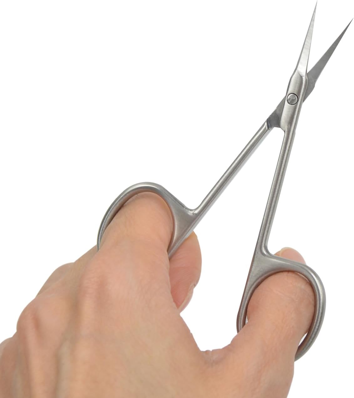 Cuticle Scissors Extra Fine Curved Blade Beauty Scissors for Eyebrow, Eyelash, Manicure, Pedicure and Dry Skin (Curved Tip)