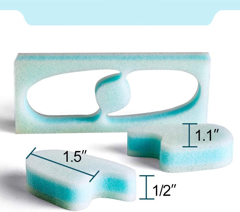 Toe Separator Cushions, 8 PCS Soft Breathable Foam Toe Spacer Pads, 3 Layers Toe Protector Sponge Pads Toe Stretcher for Align Overlapping Toes Crooked Hammer Toe, Reduce Friction & Foot Pain Relief
