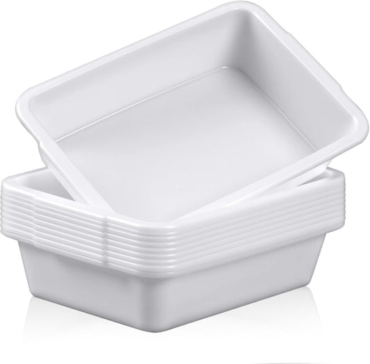 Kingdder 10 Pcs Polypropylene Containment Tray 16''x11''x3.5'' Multi-Purpose Lab Tray Temperature Resistant Spill Containment Lab Tool Stackable for Sterilizing and Drying Laboratory Applications