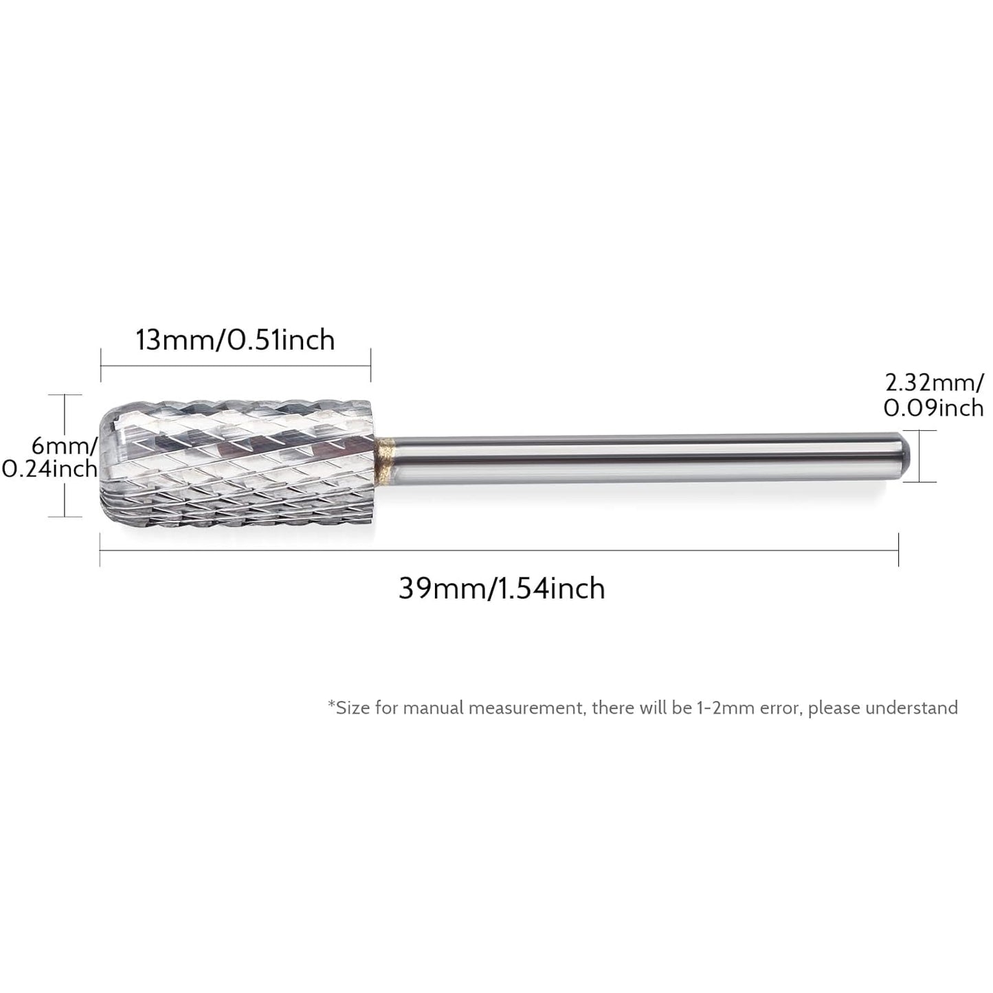 QUNZHAO Nail Drill Bits Dust Droof Bit Tungsten Steel Fast Remove Acrylic or Hard Gel 3/32" Shank - Manicure, Nail Art, Drill Machine Accessories (Extra Coarse-XC, Silver)