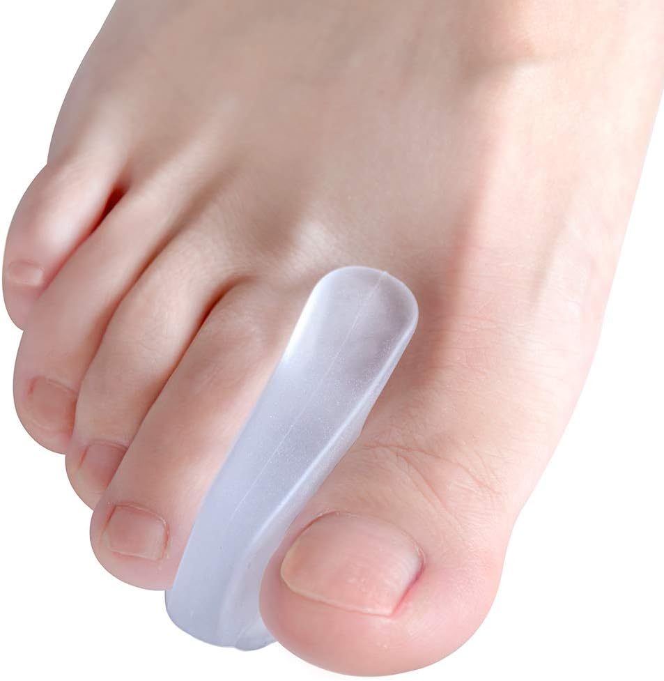 Welnove Toe Separators for Bunions - Gel Overlapping Toe Spacers - Flared Design Silica Gel Toe Straighteners, Bunion Corrector for Pain Relief, Prevent Corns - (6 Pack of Large Size+4 Pack of Small)