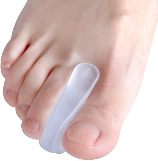 Welnove Toe Separators for Bunions - Gel Overlapping Toe Spacers - Flared Design Silica Gel Toe Straighteners, Bunion Corrector for Pain Relief, Prevent Corns - (6 Pack of Large Size+4 Pack of Small)