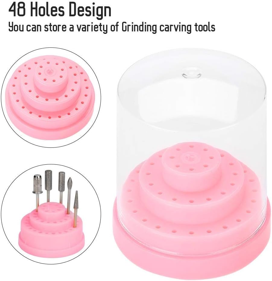 Nail Drill Bits Holder, Stand Displayer Organizer Container 48 Holes Manicure Tools (Not Inlcude Drill Bits)()