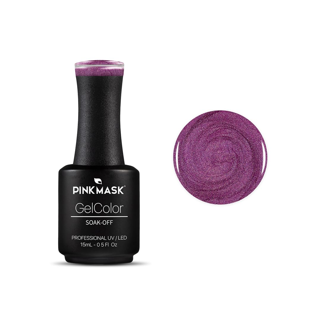 PINK MASK Gel Color Nail Polish Jupiter - Col. Planetary Brilliance 15ml / o.5 oz - UV/LED Gel Polish, Non Wipe, Long Lasting, Soak Off Formula