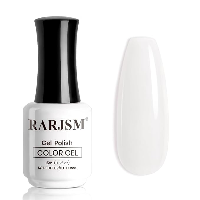 RARJSM Nude Gray Milky White Gel Nail Polish Neutral Skin Tone Sheer Jelly Gelpolish 1PC 15ml Single Bottle Creamy Transparent Natural Nudegel Polish Soak off Cured for Home Salon French Manicure