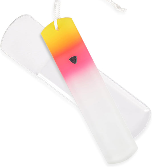 Bona Fide Beauty Czech Glass Foot File with Sleeve. Foot Callus Remover Made in The EU (Sunset Color)