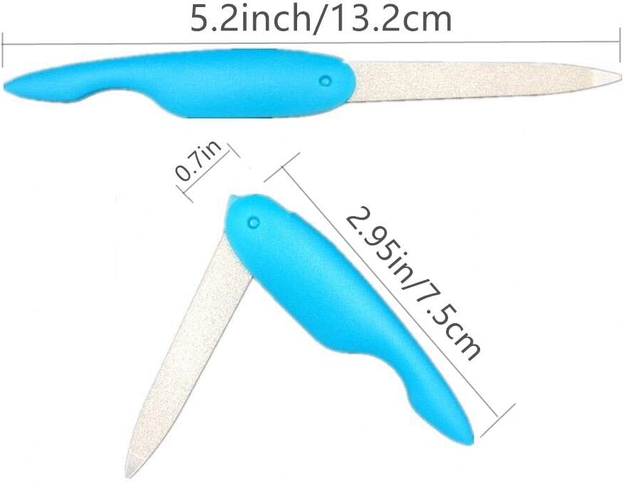 3pcs Metal Folding Nail File Stainless Steel Fold Cuticle Professional Double Sided Files Nails Tool Set for Men and Woman(Random Color)
