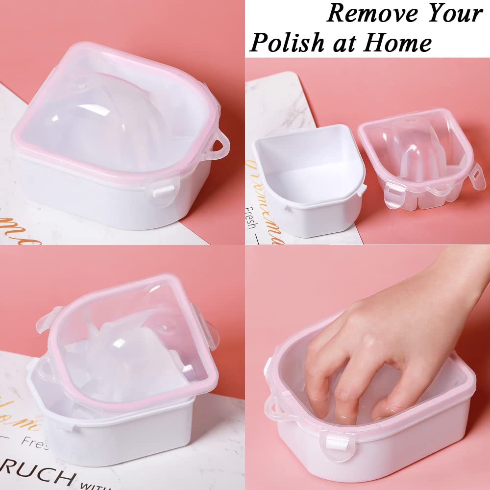 Nail Soaking Bowl, Gel Nail Polish Remover Kit, Manicure Bowl for Hand, Dip Powder Remover Tools, Nail Soak Off Bowl for Acrylic Nails, Nail Brush, Cuticle Pusher, Cuticle Peeler, 100/180 Nail File, Buffer Block-Black