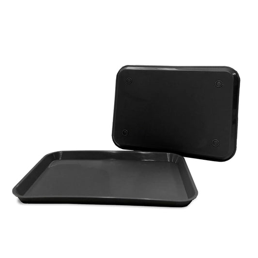 Black Dental Autoclavable Plastic Instrument Set Up Flat Tray (13.25 Inches x 9.75 Inches, Size B) by PlastCare USA