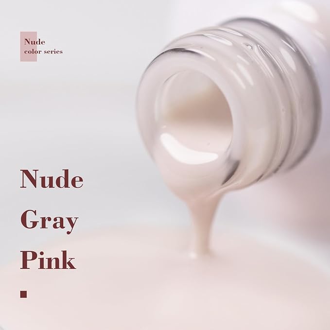 RARJSM Nude Gel Nail Polish Pale Pink White Neutral Color Skin Tone Gel Polish 15ml Single Bottle Transparent Sheer Jelly Pink Nail Gel Polish Soak off UV LED Cured for Home Salon DIY Manicure