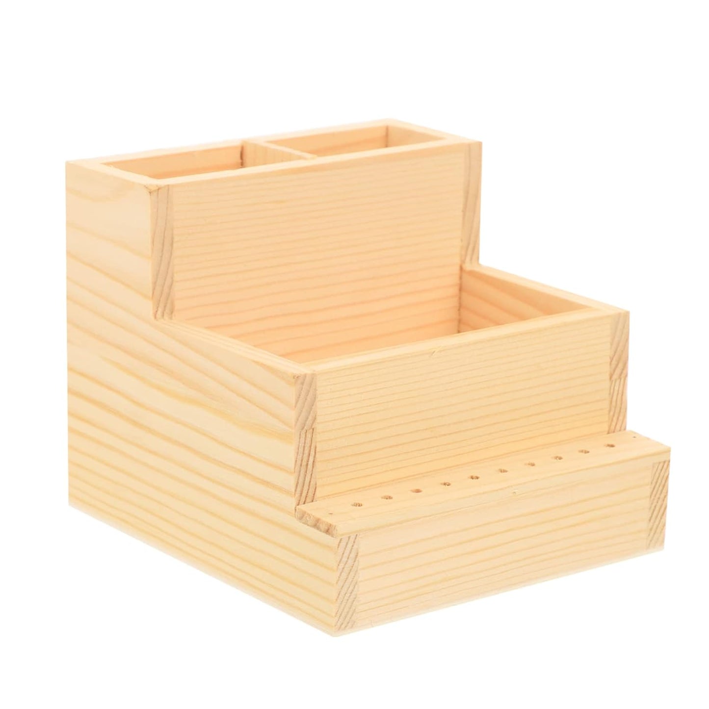 FRCOLOR Nail Drill Bits Holder Stand Display Organizer with Holes Transparent Storage Box for Nail Art Polishing Grinding Drill Bit (As Shown 1)