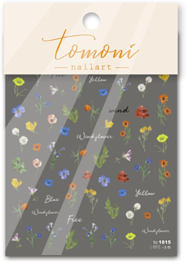 Flower Nail Art Stickers Decals Flowers Nail Stickers Summer Floral Plant Nails Design 5D Embossed Flower Nail Decals Spring Manicure Supply for Women Nails Decoration