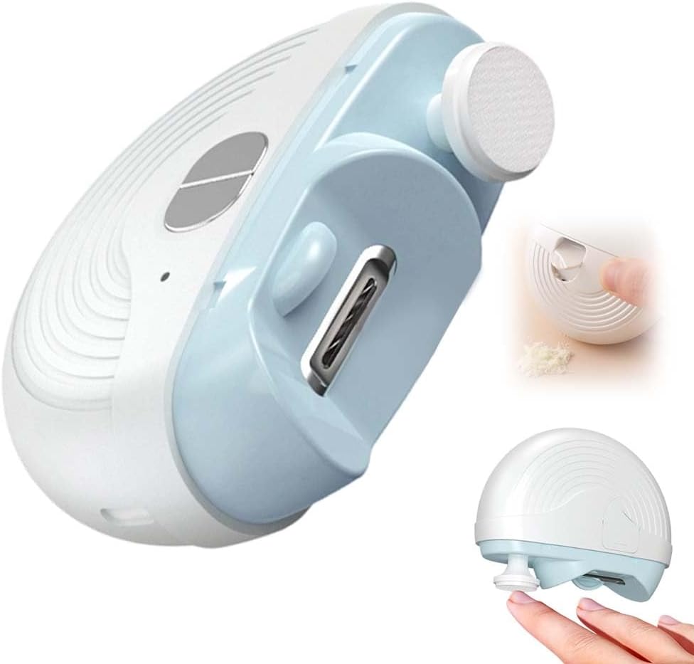 3-in-1 Automatic Electric Nail Clipper for Kids Baby, 3 Speeds Strong Power Electric Nail Trimmers with Polishing, Led Light, Clips Storage, Rechargeable Smart Toenail Clippers Nail Cutter