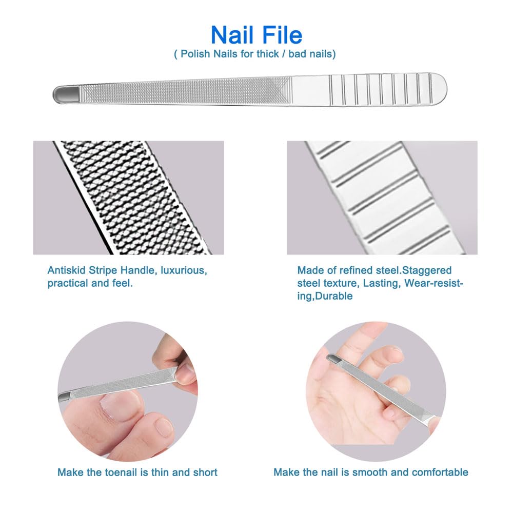 Professional Cuticle Nippers Set, Stainless Steel Manicure Kit - Cuticle Nipper, Cuticle Pusher & Cutter, Triangle Nail Polish Remove Tool & Cuticle Trimmer, Nail File, Nail Lifter, Home & Salon