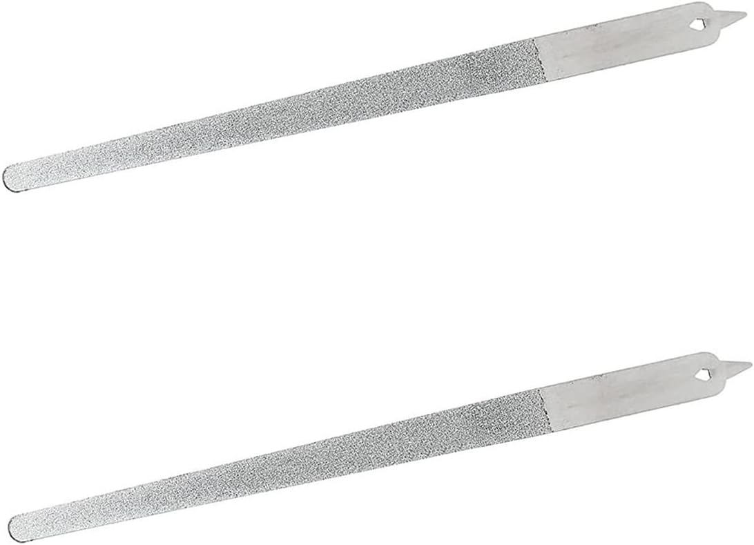 2PC Diamond Dust Nail File - Stainless Steel Nail Dresser with Non Slip Professional Double Sided for Natural Nails- 9 Inch