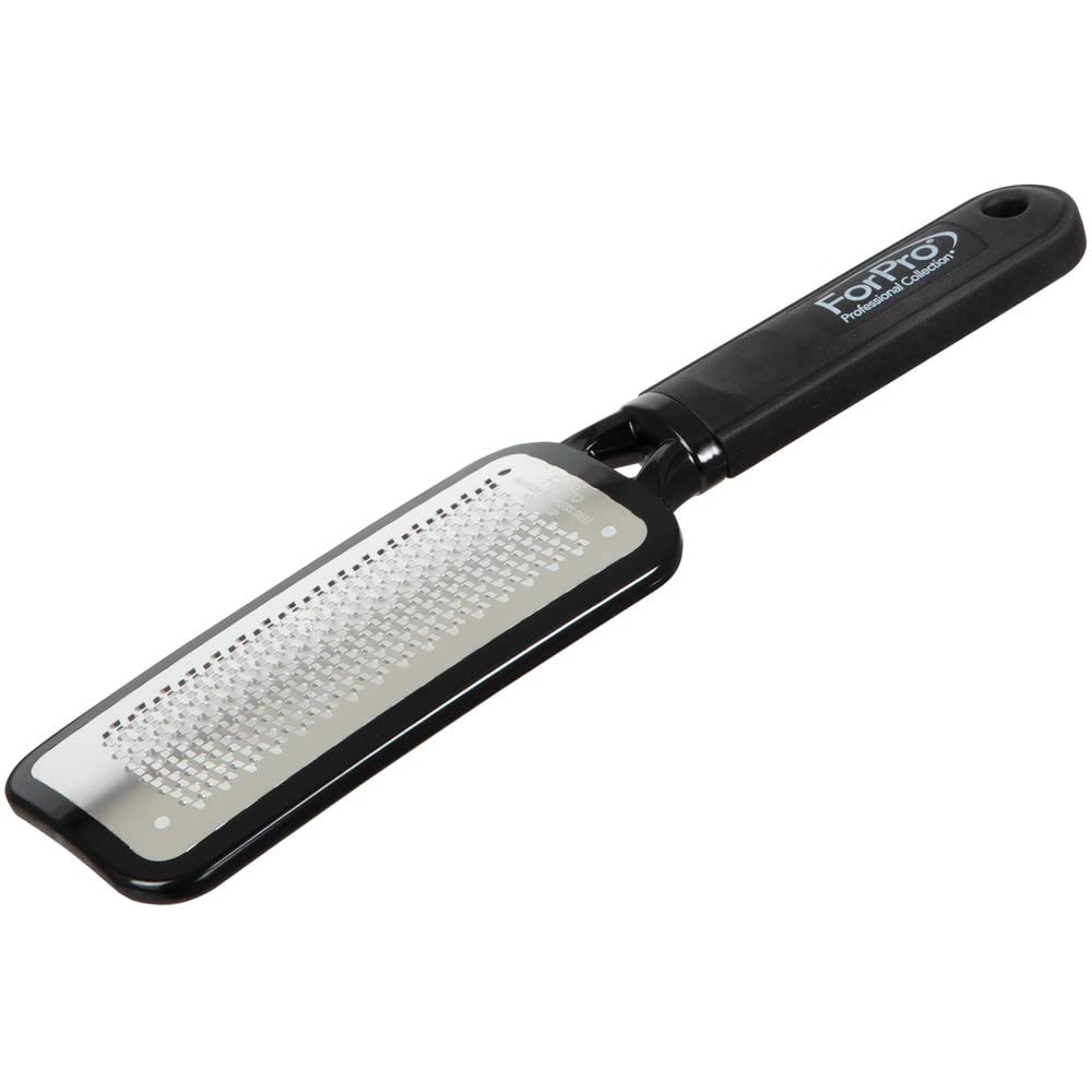 ForPro Professional Collection Premium Stainless Steel Foot Rasp, Colossal Foot File & Callus Remover, Instantly Removes Calluses & Smooths Cracked Heels, 10.75" L x 2.75" W, Black