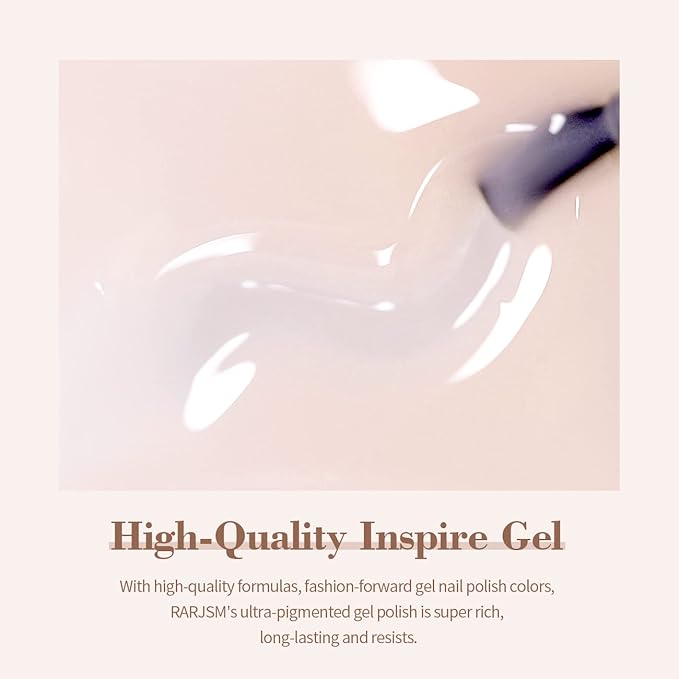 RARJSM Nude Gel Polish Pale Pink Neutral Nude Colors Skin Tone Light Pink Gel Nail Polish 15ml Single Bottle Sheer Jelly Transparent Polish Soak off UV LED Cured for Home Salon DIY French Manicure