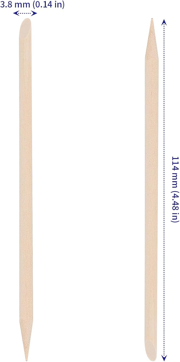 SOUJAP 1200 Pcs 4.5 Inch Orange Sticks for Nails, Wood Cuticle Sticks, Double Sided Wooden Cuticle Pusher Tool for Cuticle Pusher Remover Manicure