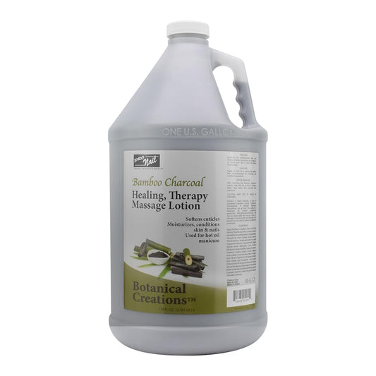 PRO NAIL - Healing Therapy Massage Lotion - Professional Pedicure, Body and Hot Oil Manicure, Infused with Natural Oils, Vitamins, Panthenol and Amino Acids (Bamboo Charcoal, 1 Gallon)