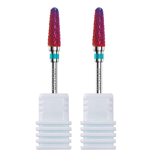3/32" 2PCS Clean Cone Bits Medium Grit Carbide Cuticle Cleaner Bit for Electric Nail Drills – Professional Manicure Tool for Nail Salons and Home Use (M Grit. Purple)