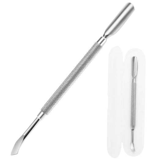 Cuticle Pusher Nail Polish Remover 2-in-1 Cuticle Trimmer Nail Care Tool Cuticle Pusher with 2 Ends Stainless Steel Manicure Tool (Flat Head)