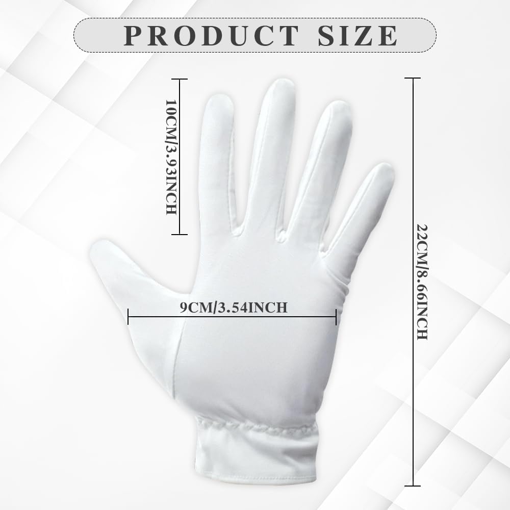 White Cotton Gloves,Cotton Gloves for Dry Hands Sleeping,White Cotton Gloves Women,White Gloves Costume,Cotton Gloves for Sleeping,Moisturizing Gloves Overnight,White Marching Band Gloves