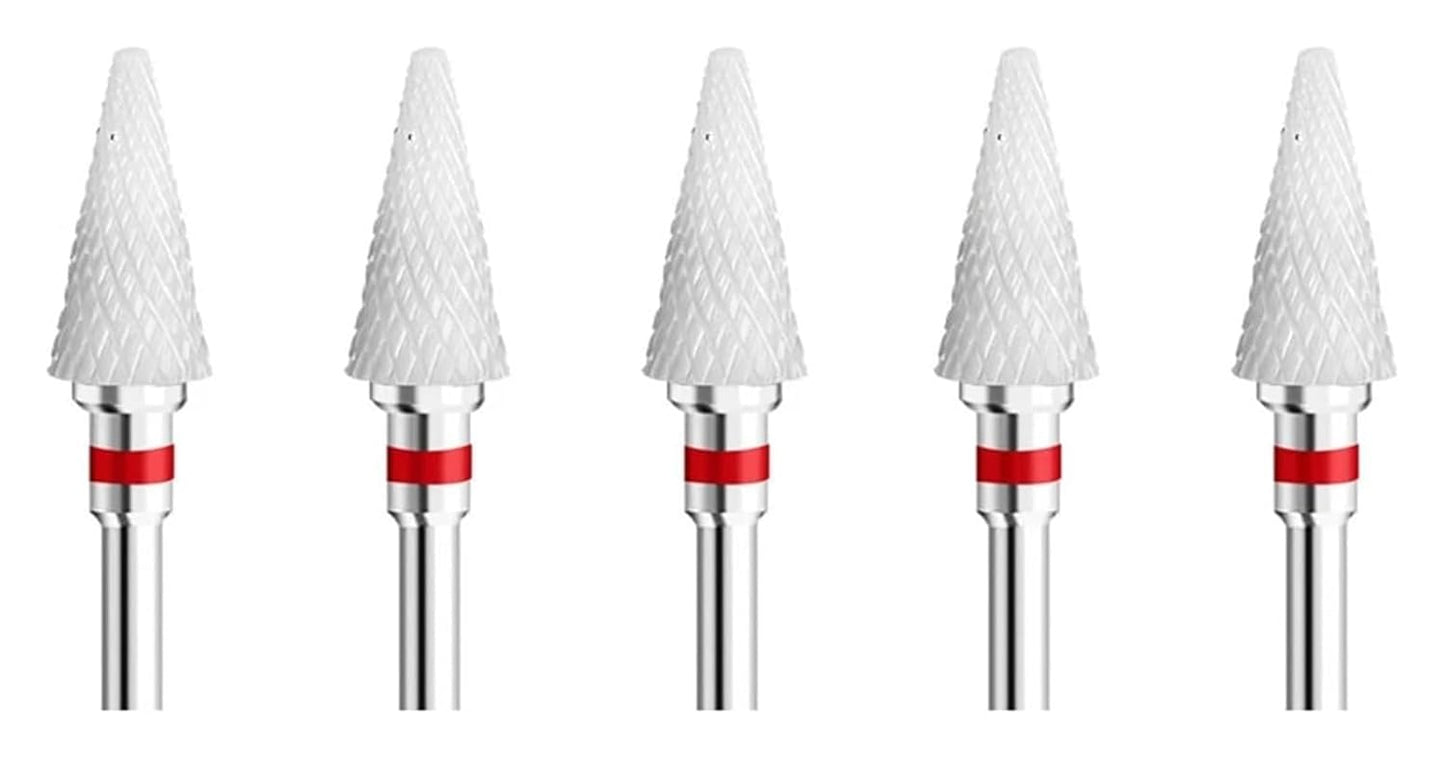 WWJN 5Pc Ceramic Nail Art Drill Bits Rotary Cutter Clean Apparatus for Manicure Nail Milling Machine Accessories Removal Nail Gel Tool