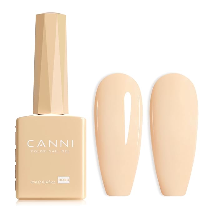 CANNI Nude Gel Nail Polish, 1Pcs Pastel Yellow Gel Polish Natural Color High Gloss Soak Off U V French Nail Manicure Salon DIY