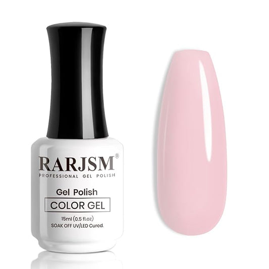 RARJSM Nude Sheer Gel Nail Polish Pale Purple Pink Neutral Skin Tone Color Ice Jelly Pink Gel Polish Transparent Nail GelPolish Soak off UV LED Cured for Home Salon DIY French Manicure 15ml
