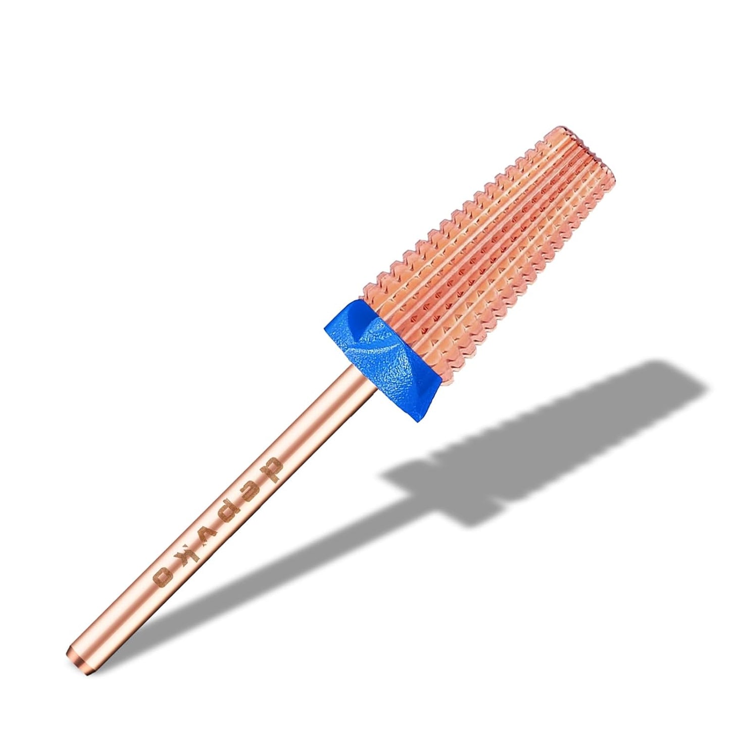 Depvko Super Long 5 in 1 Nail Drill Bits, 3/32'' Carbide Tungsten Bits, Two Way Rotate Professional Advanced Safety Bits for Nail, Fast Remove for Manicure Pedicure (Classic 5in1-Rose Gold, Medium-M)