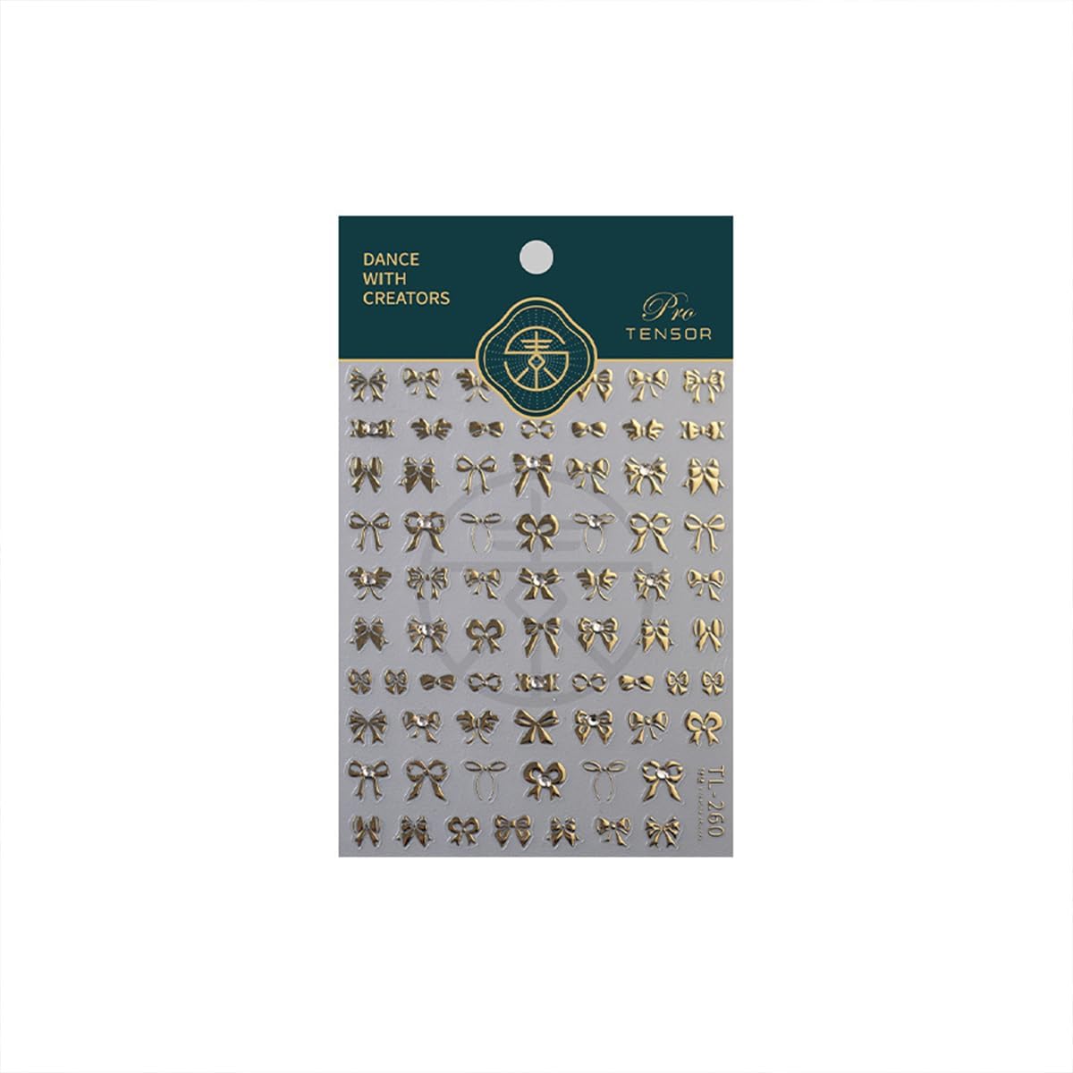 5D Embossed Bow Nail Stickers - Gold Bow Nail Art Decals with Rhinestone Knot Designs for Women's Manicure