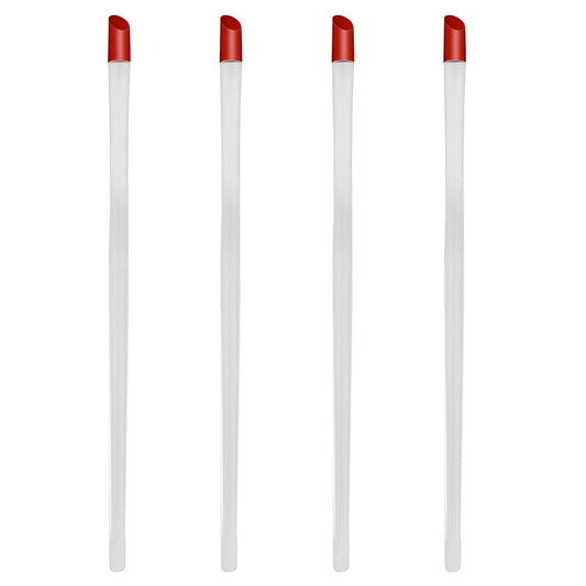 17cm Rubber Cuticle Pusher Cleaner, 4 Pieces Red Hard Rubber End Tipped Nail Art Tool Cuticle Pusher Cleaner And Professional Plastic Handle Cuticle Stick for Hand Care Nail, Nail Cleaner Tool