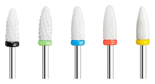 WWJN 5Pc Ceramic Nail Art Drill Bits Rotary Cutter Clean Apparatus for Manicure Nail Milling Machine Accessories Removal Nail Gel Tool
