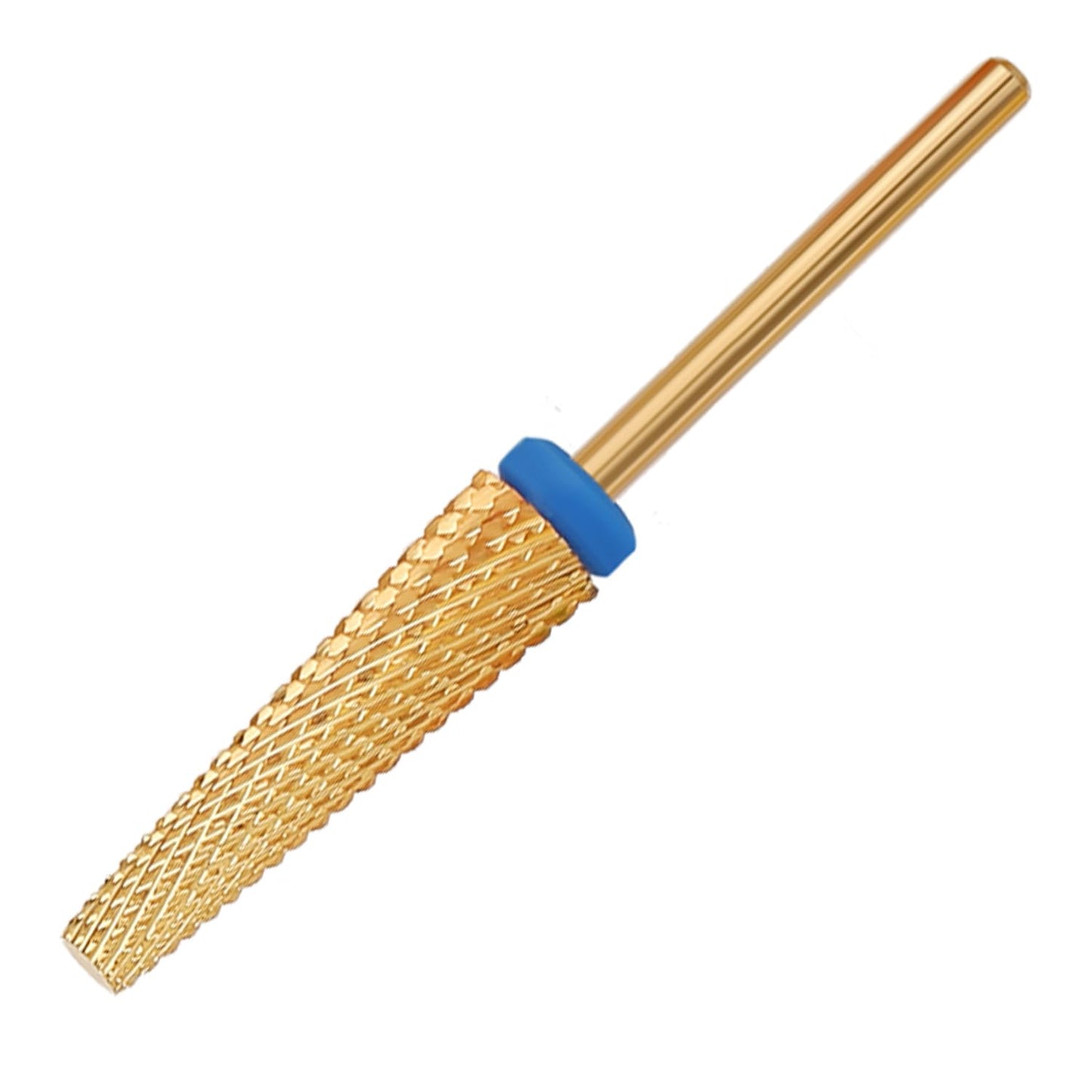 Super Long 5 in 1 Nail Drill Bits, Professional 3/32'' Carbide Tungsten Two Way Rotary Nail Cleaner Nail Bits, Suitable for Manicure Pedicure Cuticle Gel Polishing Acrylic Nails(Gold, Medium-M)