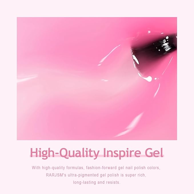 RARJSM Sheer Jelly Gel Polish Clear Pink Gel Nail Polish Transparent Light Pink Pastel Nude Nail GelPolish Varnish Curing Requires LED UV Translucent French Manicure Soak Off for Home Salon 1pcs 15ml