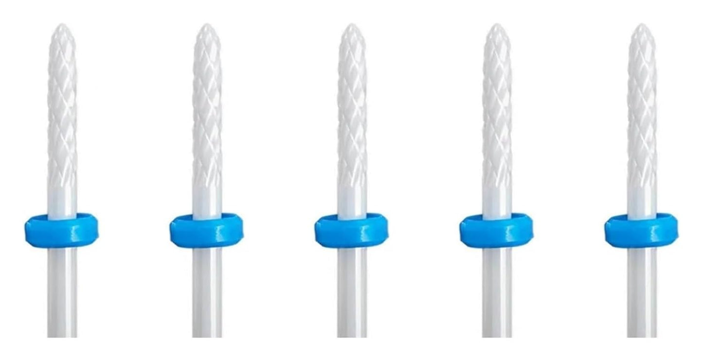 WWJN 5Pc Ceramic Nail Art Drill Bits Rotary Cutter Clean Apparatus for Manicure Nail Milling Machine Accessories Removal Nail Gel Tool