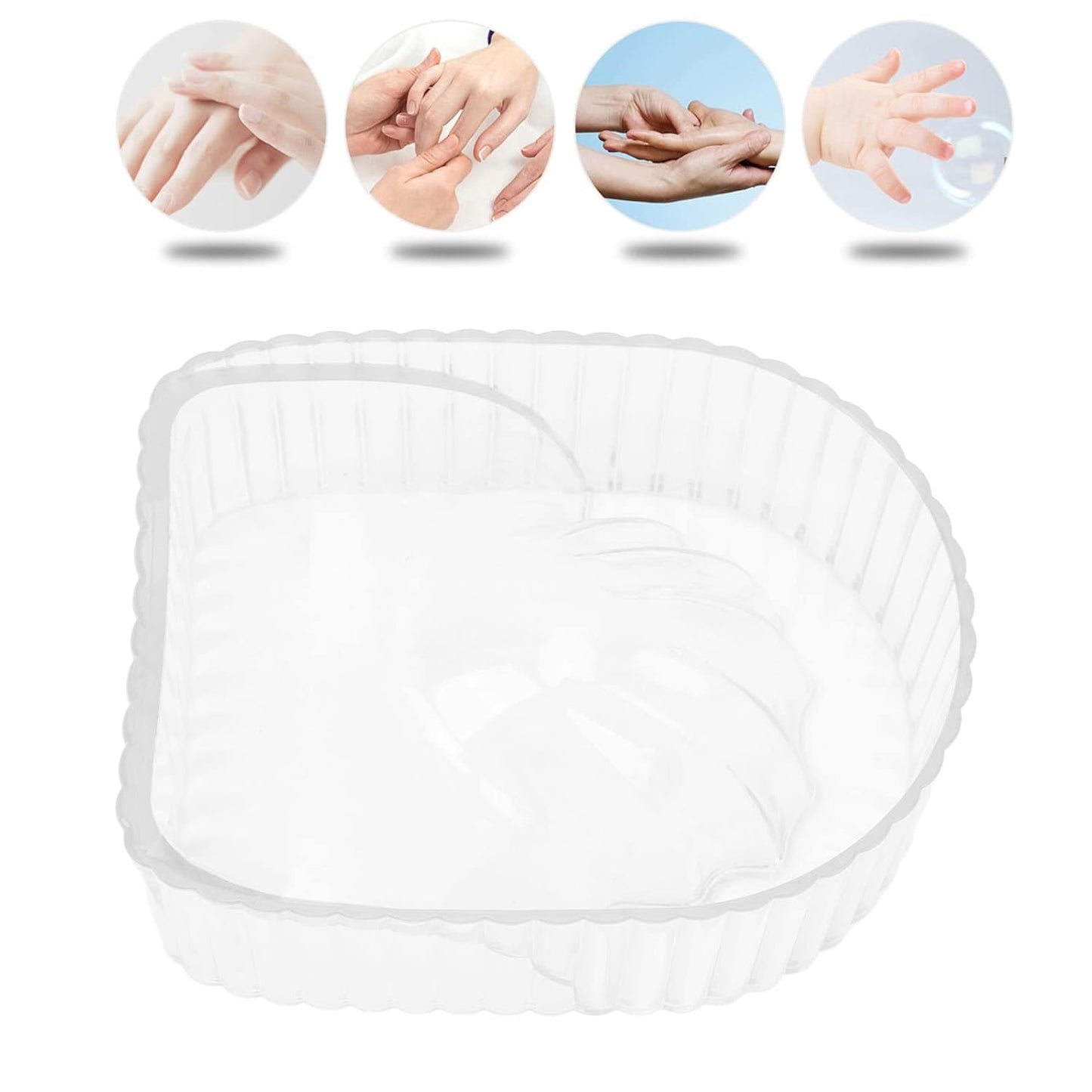 Nail Art Wash Soaker Tray, Transparent Hand Soaking Bowl Portable Acrylic Manicure Soaking Soak Bowl, Art Polish Remove Wash Soaker for Beauty Salon (Transparent)