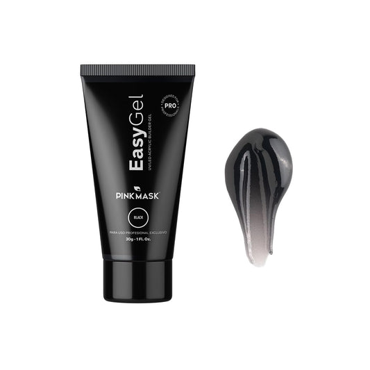 PINK MASK Easy Gel 1oz 30g-Black, Professional Builder Enhancement Gel-Quick Nail Extension for Beginner DIY, Nail Strengthener-Long Lasting-Salon Quality-Thickening Solution