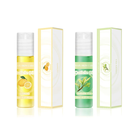 8ml/0.27 FL.oz Cuticle Oil Roller Nourishing Moisturizing Roll On Cuticle Oil for Convenient Portable Nail Rollerball for On the Go Hydration and Care(Lemon&Green Tea)