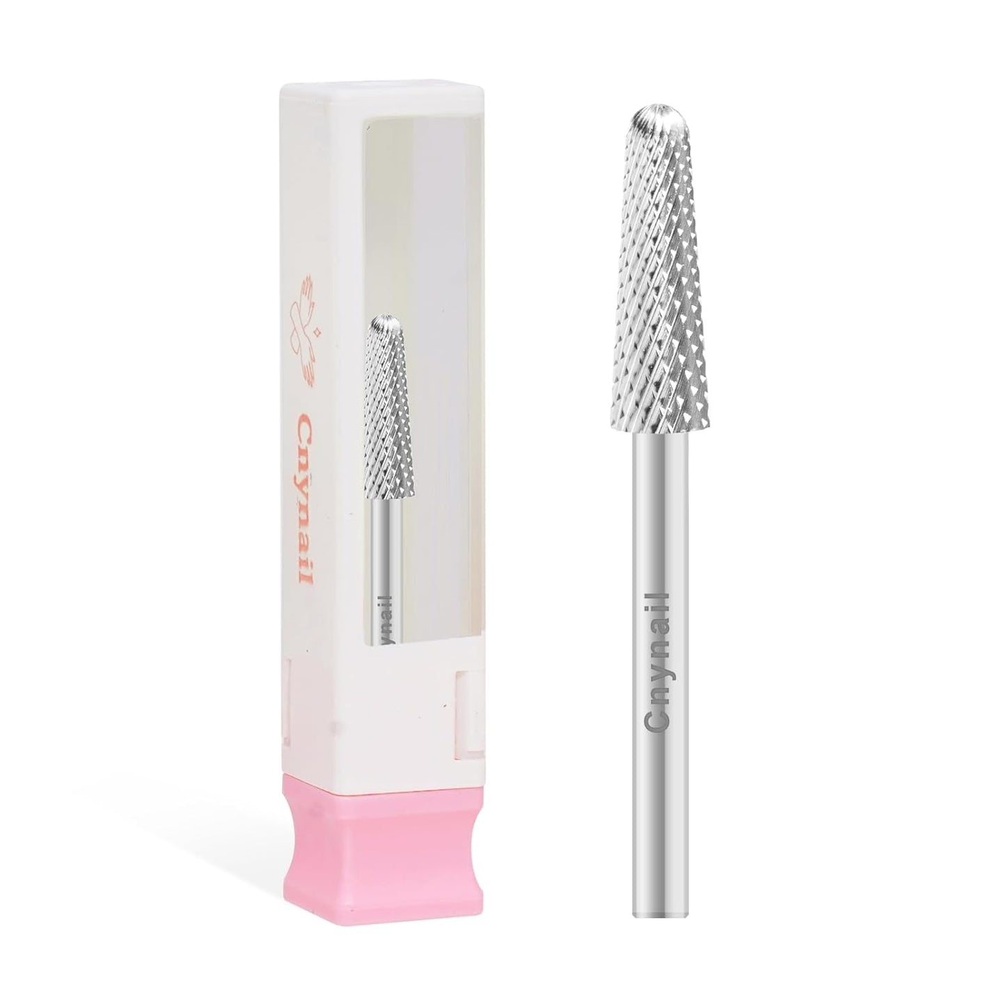 Cnynail 3/32" 4.0MM Small Cone Clean Medium Grit Carbide Cuticle Cleaner Bit for Electric Nail Drills – Professional Manicure Tool for Nail Salons and Home Use (M Grit. Silver)