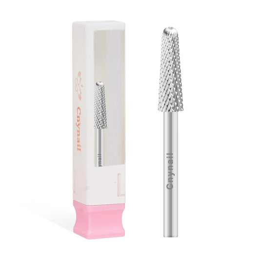 Cnynail 3/32" 4.0MM Small Cone Clean Medium Grit Carbide Cuticle Cleaner Bit for Electric Nail Drills – Professional Manicure Tool for Nail Salons and Home Use (M Grit. Silver)