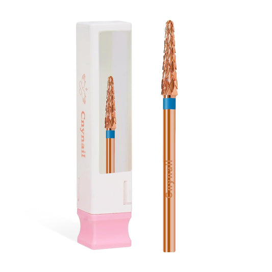 3/32" Small Cone Clean Medium Grit Carbide Cuticle Cleaner Bit for Electric Nail Drills – Professional Manicure Tool for Nail Salons and Home Use (M Grit. Rose Gold)
