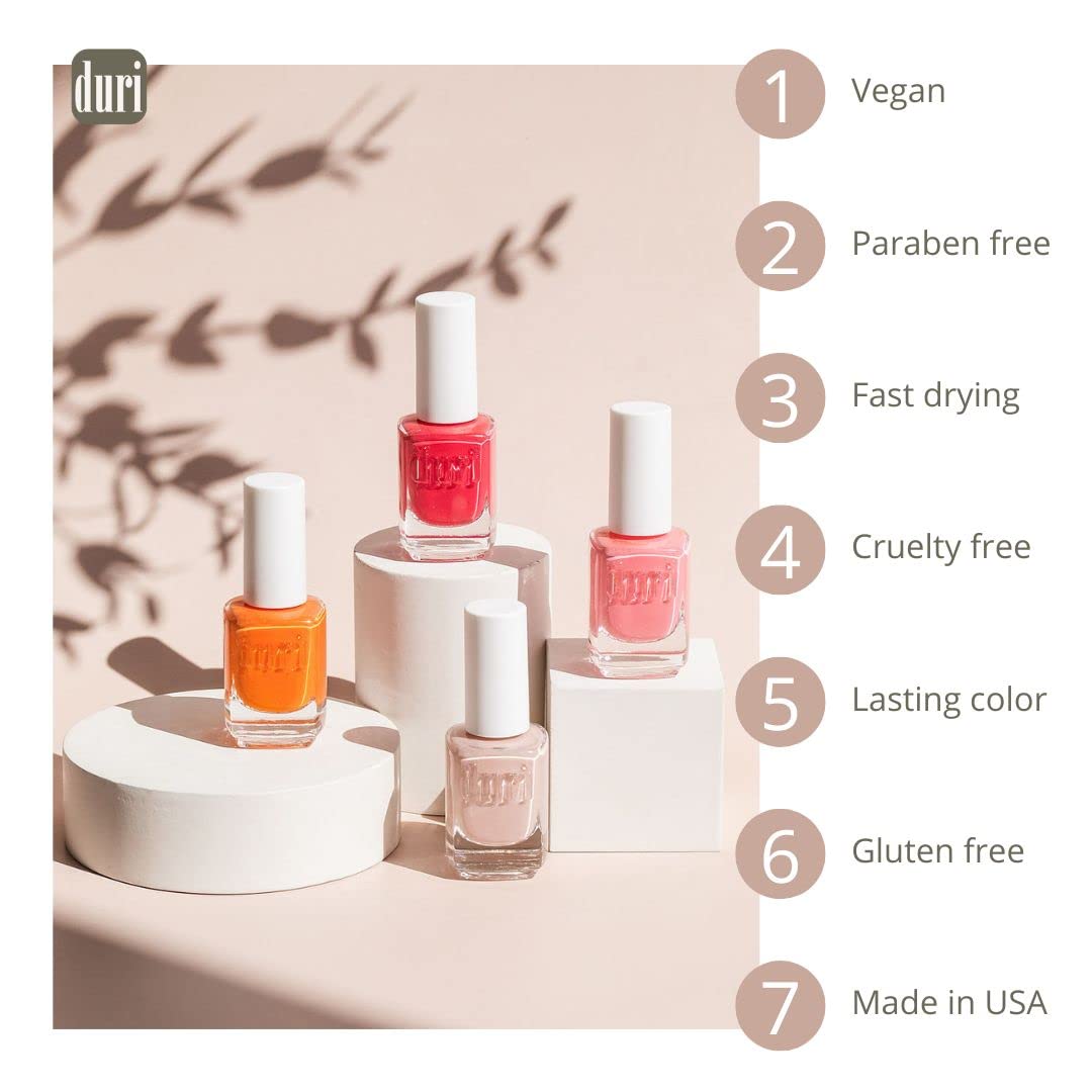 duri Nail Polish, 717 In The Mood For Love, Creamy Pastel Pink, Full Coverage, Fast Drying, 0.45 Fl Oz